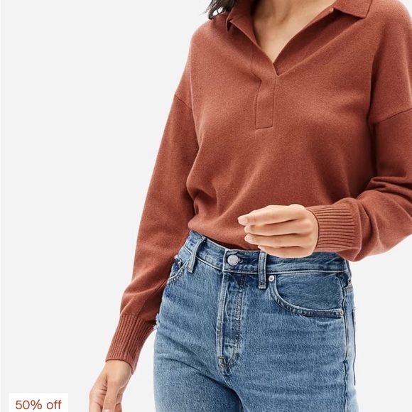 Everlane Sweaters - Everlane cashmere polo. Cinnamon
